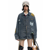 Y2K Lightweight Retro Oversized Blue Denim  Jacket