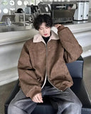 Thickened Fleece Motorcycle Leather Fur Jacket