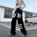 Streertwear Black Star Print High Jeans