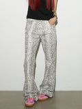 Colorblock High Waist Patchwork Wide Pants
