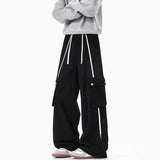 Drawstring Retro Elastic Cargo Jeans