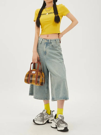 Model wearing the blue Casual Vintage Edge Shorts 