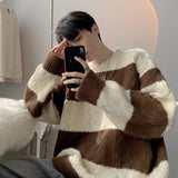 Streetwear Cozy Striped Casual Knitwear Sweater