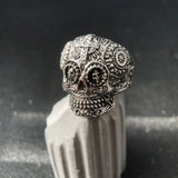 Steampunk Adjustable Open Cross Skull Ring