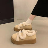 Cozy Furry Platform Loafers Shoes