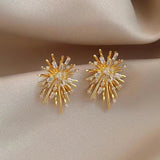 Firework Flowers Zircon Copper Earring