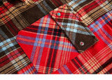 Patchwork Plaid Button-Up Shirt