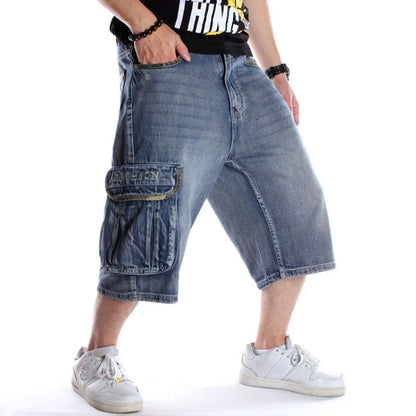 Multi-pocket Washed Denim Jorts