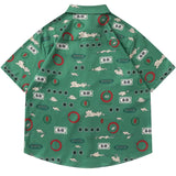 Retro Signature Graphic Printed Beach Shirt