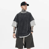 Vintage Patchwork Ripped Sleeve T-Shirt