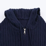 Effortless Slim Fit Zipper Hooded Cardigan
