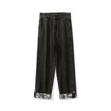 Streetwear High Street Patchwork Zipper Loose Jeans
