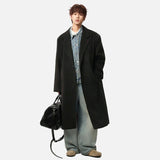 Korean Style Retro Single Button Wool Coat