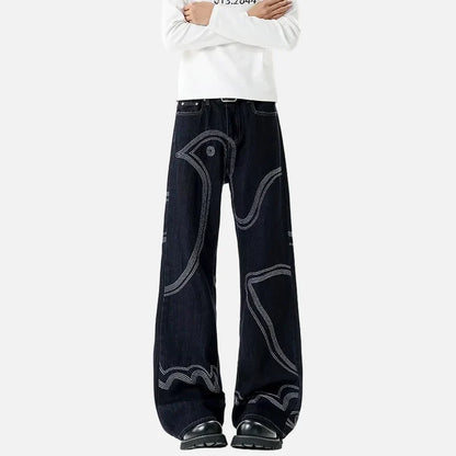 Vintage Chic Multistitch Denim Jeans