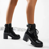 Gothic Black Platform Buckle Strap Boot