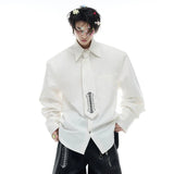 Embroidered Lapel with Contrast Color Shirt