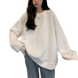 Y2K Women Solid Color Casual Sweater