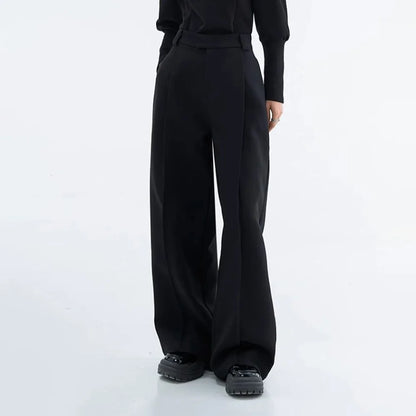 Solid Color Pleated Drape Trousers Bottoms