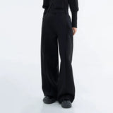American Pleated Solid Color Casual Trousers