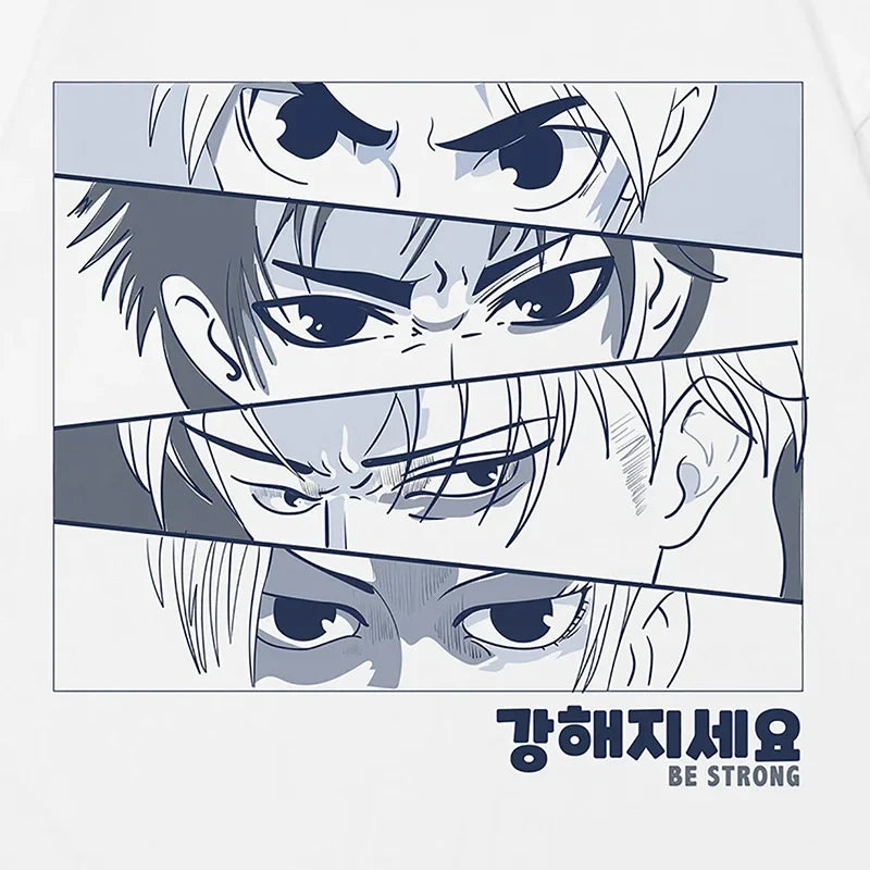 Y2k Loose Anime Eyes Graphic T-shirt