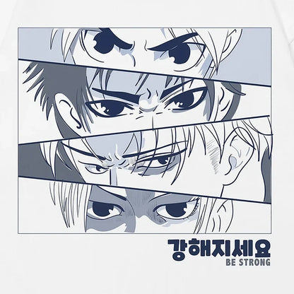 Y2k Loose Anime Eyes Graphic T-shirt