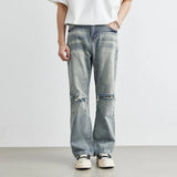 Men's Broken Copper Washed American Retro Jeans