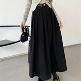 Solid Color Korean High-waisted Skirt