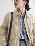 Retro Diamond Grid Lightweight Cotton Puffer Jacket