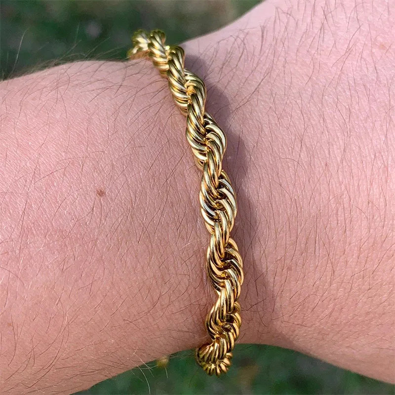 Double Twist Stainless Steel Chain Bracelet