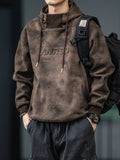 Oversized Heavyweight Letter Print Hoodie