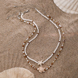 Turtle & Beaded Two-Pack Necklace Set