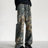 Streetwear Vintage Retro Hip Hop Patterned Jeans