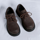 British Style Retro Leather Platform Leather Shoes