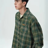 Streetwear Cool Plaid Lapel Autumn Vintage Shirt