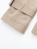 Old Money Style Belted Cropped Trench Jacket