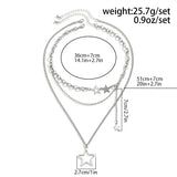 Trendy Y2K Star Pendant Multi-Layered Necklace