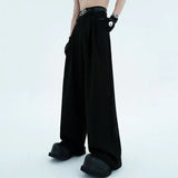 Elegant American Style Pleated Straight Suit Pants