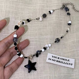 Colorful Irregular Natural Stone Star Pendant Necklace