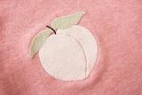 Vintage Peach Letter Embroidery Knitted Sweater