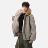 Stylish Warm Fleece Lined Hooded Fur Jacket