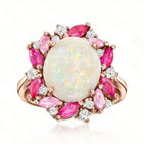 Delicate Pink Zirconia Flower Ring