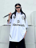 Retro American Style Baseball Print Long T-Shirt
