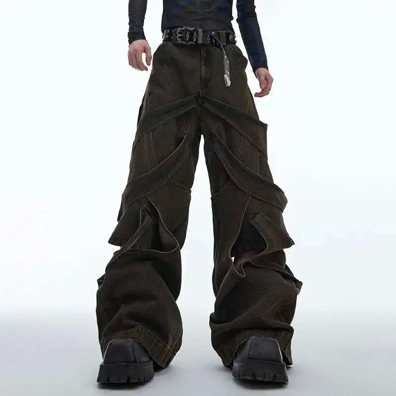 Vintage Patchwork Wornout Hollowed Out Jeans