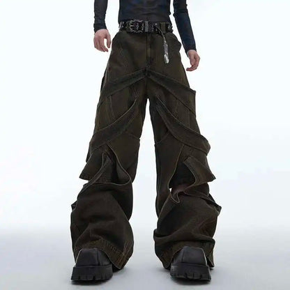 Vintage Patchwork Wornout Hollowed Out Jeans