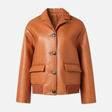 Vintage Bubble Genuine Sheepskin Leather Jacket