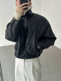 Detachable Fur Collar Thick Velvet Lined Leather Jacket