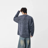 Textured Knit Crew Neck Long Sleeve Sweatshirt