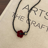 Stylish Beaded Flower Chain Choker Necklace