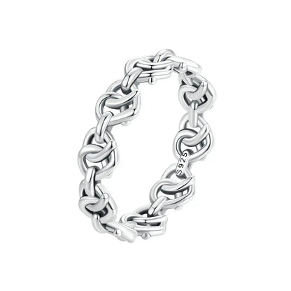 Interlocked Heart Chain Platinum Ring