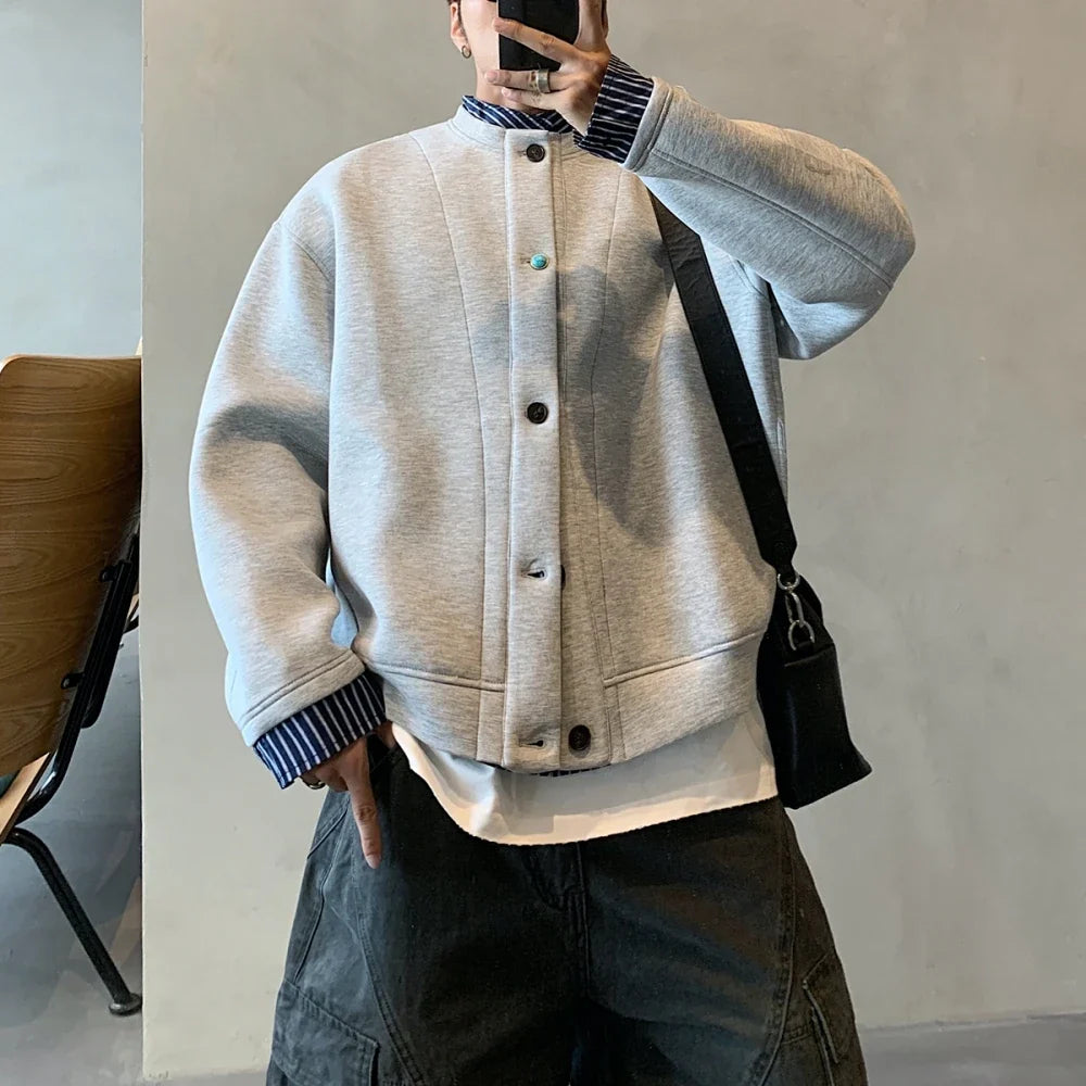 Trendy Fake Two-Piece Open Front Sweatshirt